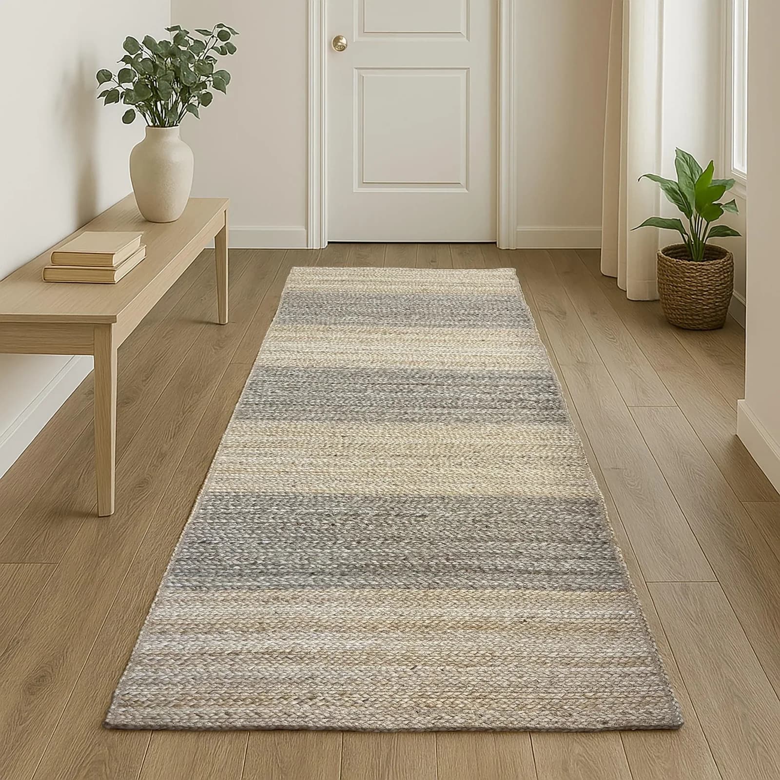Teppich Natural Bengal Jute Wendeteppich Beige