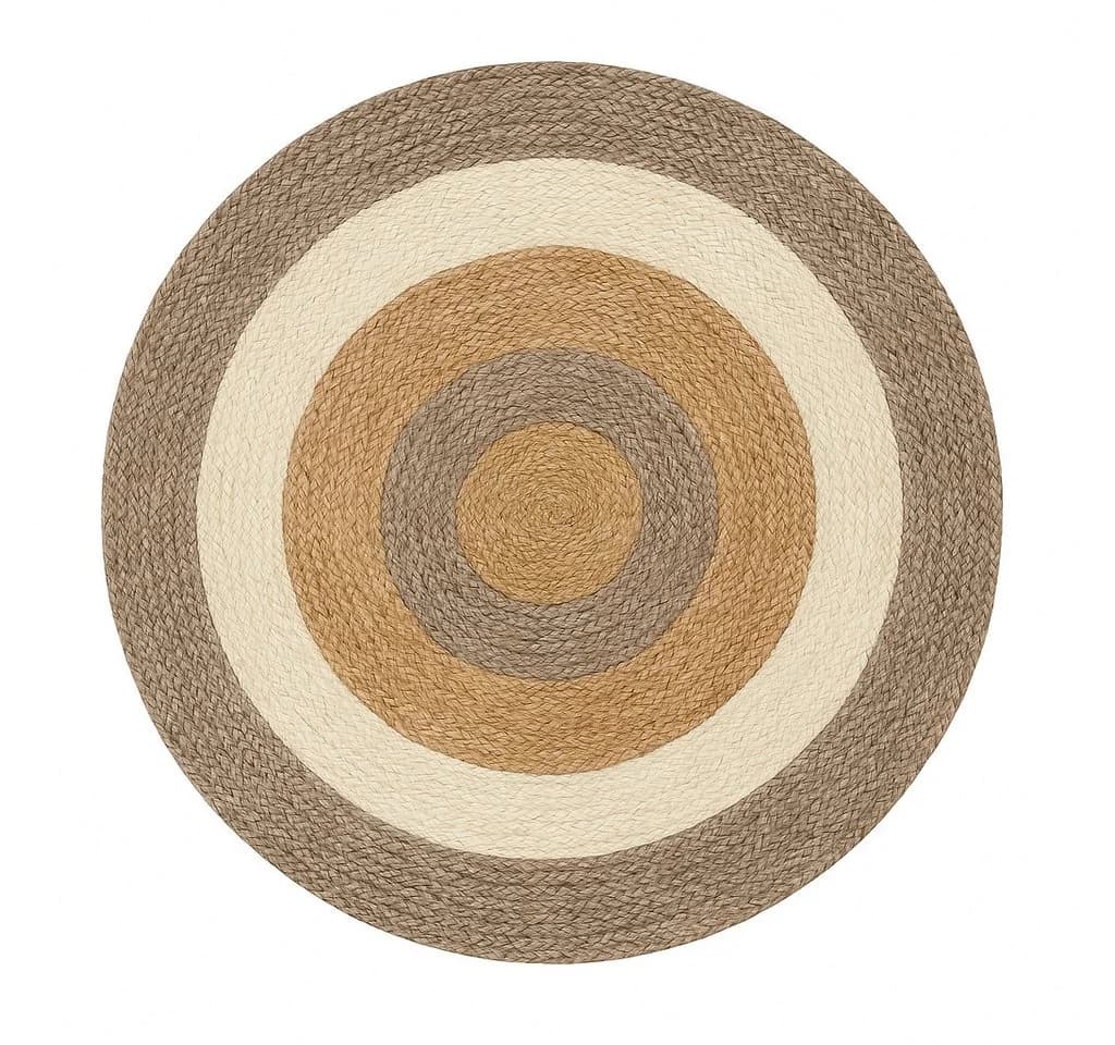Myflair Teppich Terra Rings Beige Jute Handgefertigt