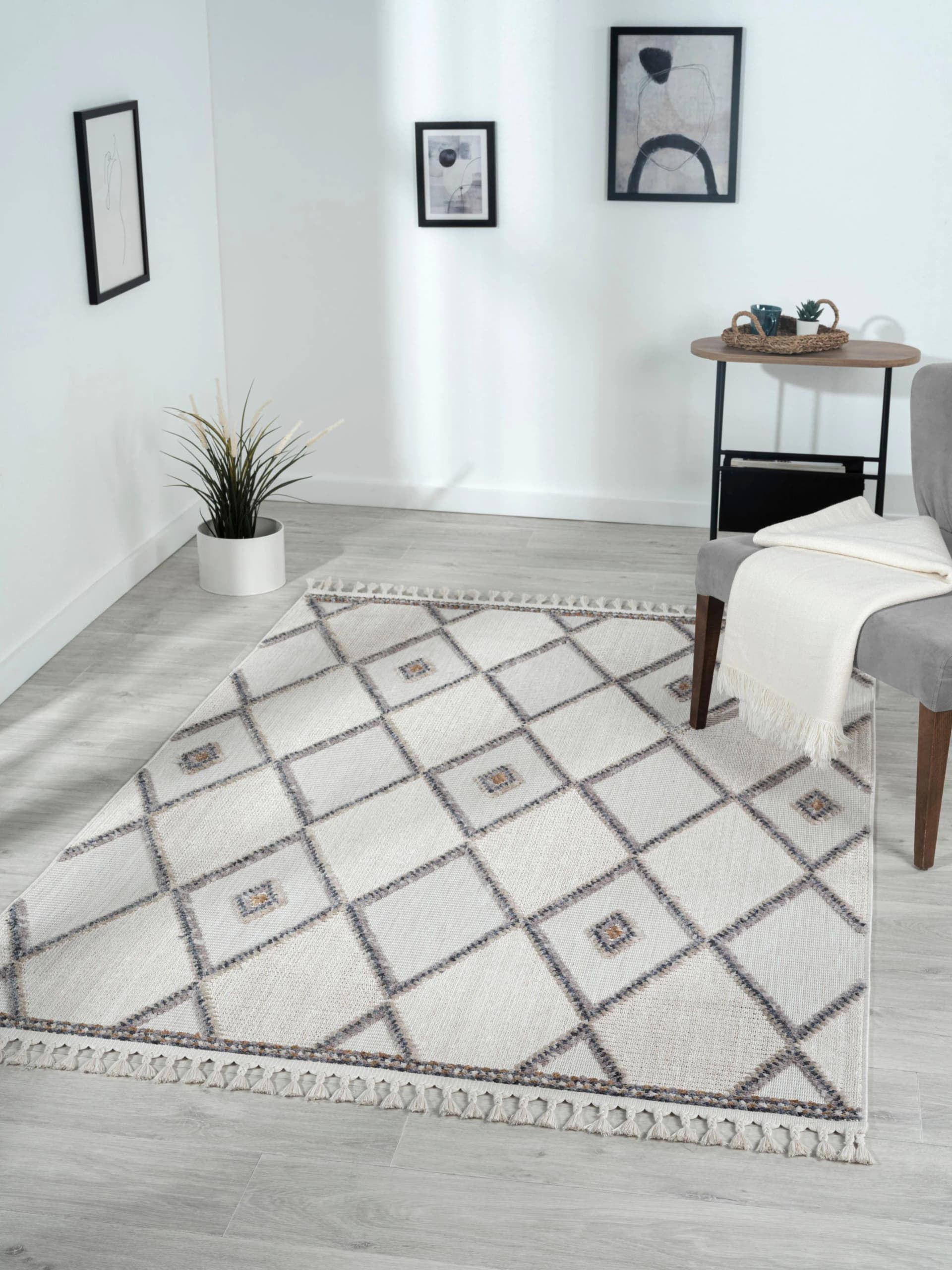 MyFlair Teppich Luana 2 Bunt Beige Grau Weiß Sisal Optik Kurzflor