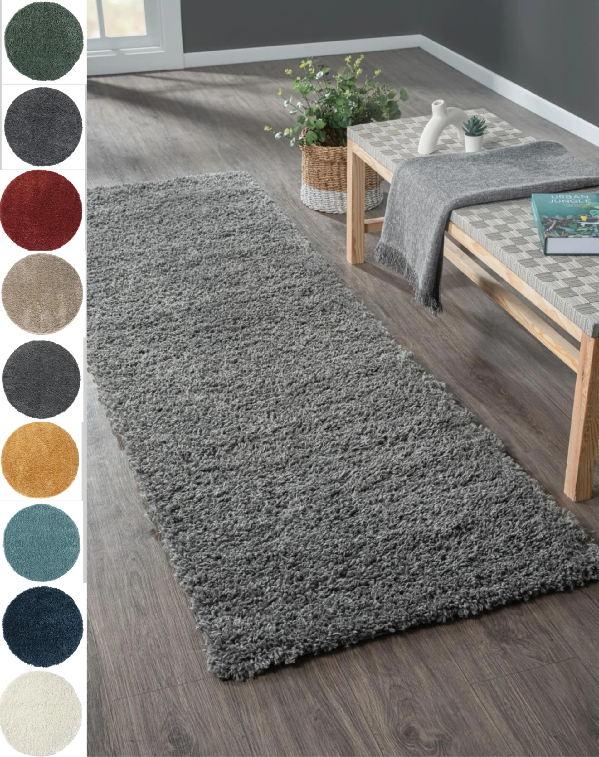 MyFlair Hochflor-Läufer My Shaggy Grau Polypropylen