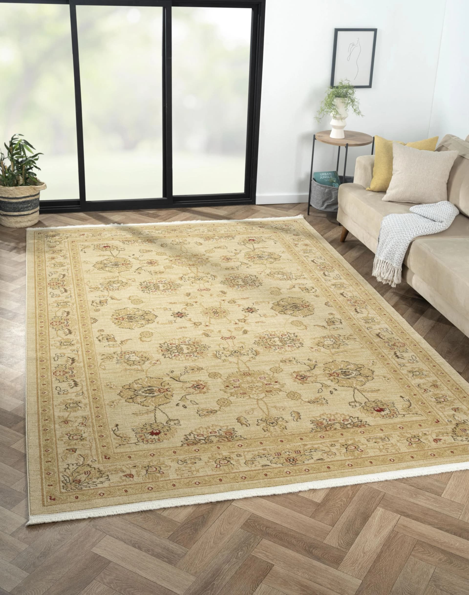 MyFlair Teppich Maryam 4 Beige Orientmuster Kurzflor