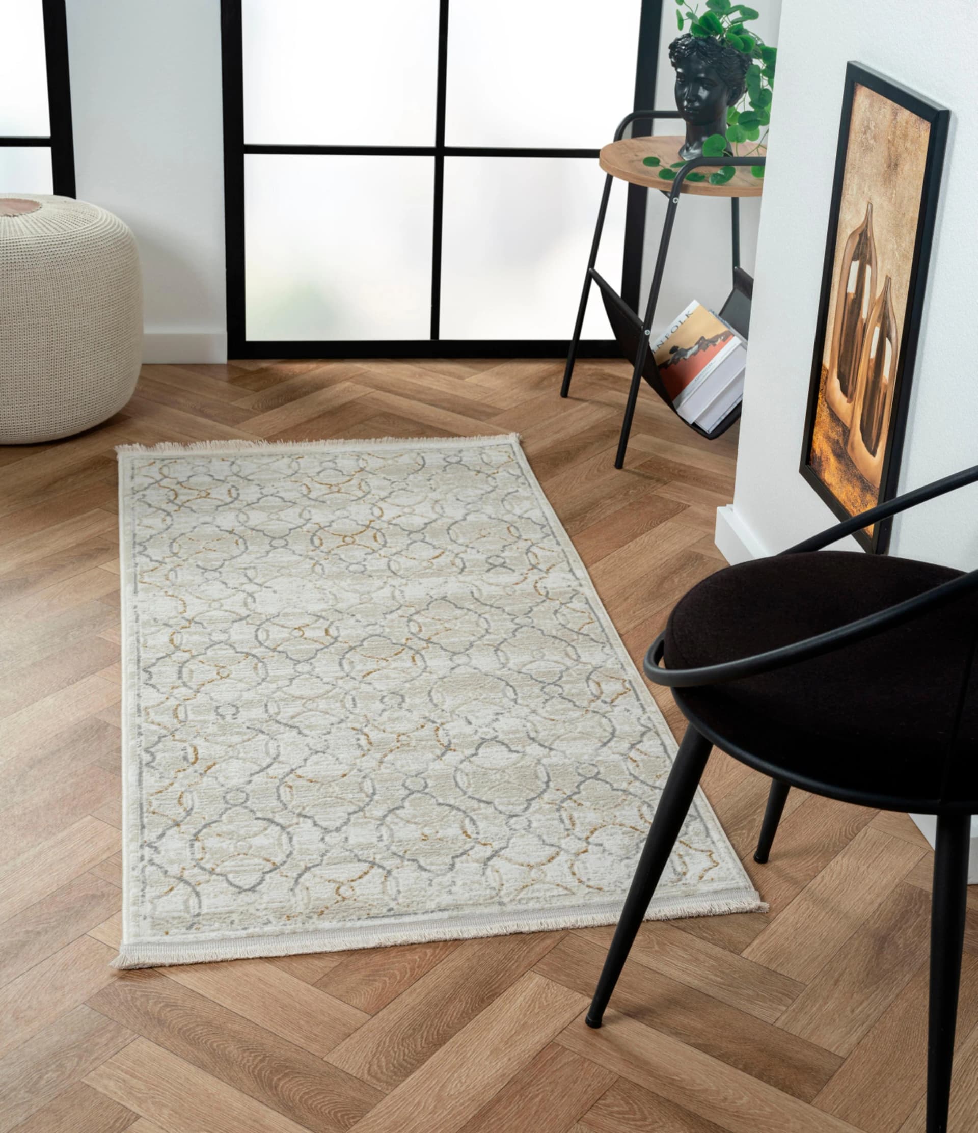 My Flair Teppich My Floor Retro-Style Beige Grau Altgold