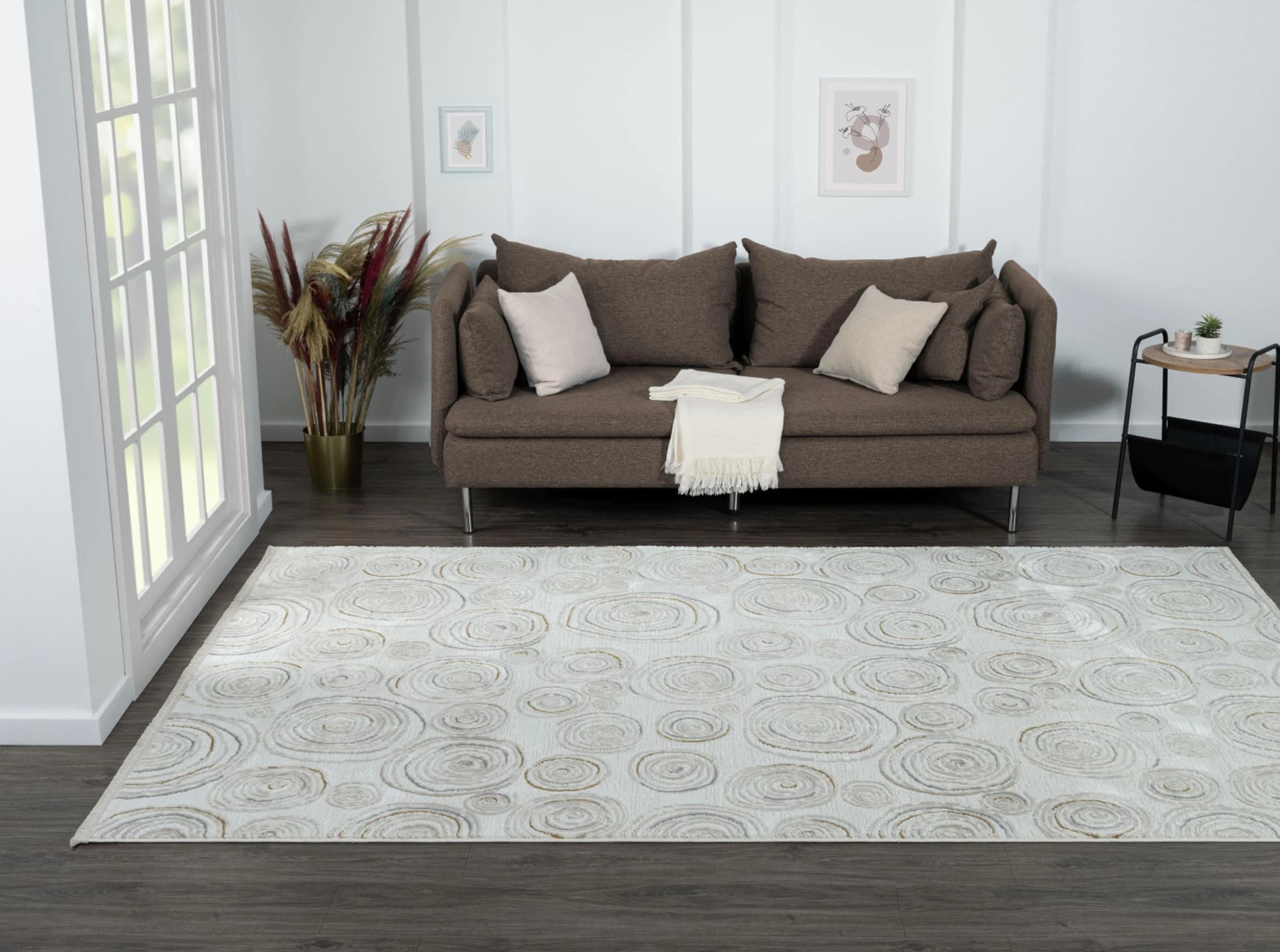 MyFlair Teppich My Style Beige Grau Altgold Skandi Design Kurzflor