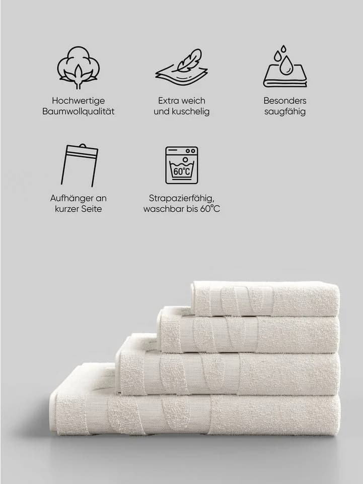 Elbsand Home Handtücher 100% Baumwolle Weiß Extra Weich