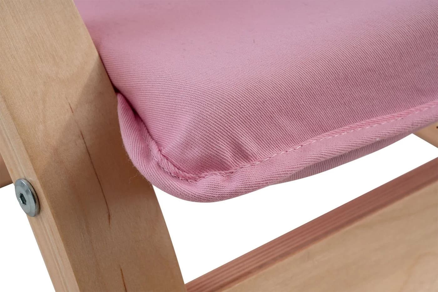 Home4You Kindersessel Pink 100% Baumwolle Birkenschichtholz