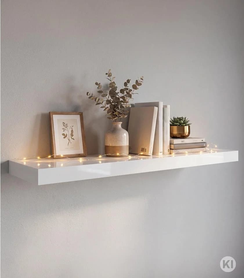 Home4You Wandboard MIKI 60cm Weiß Hochglanz 2er Set