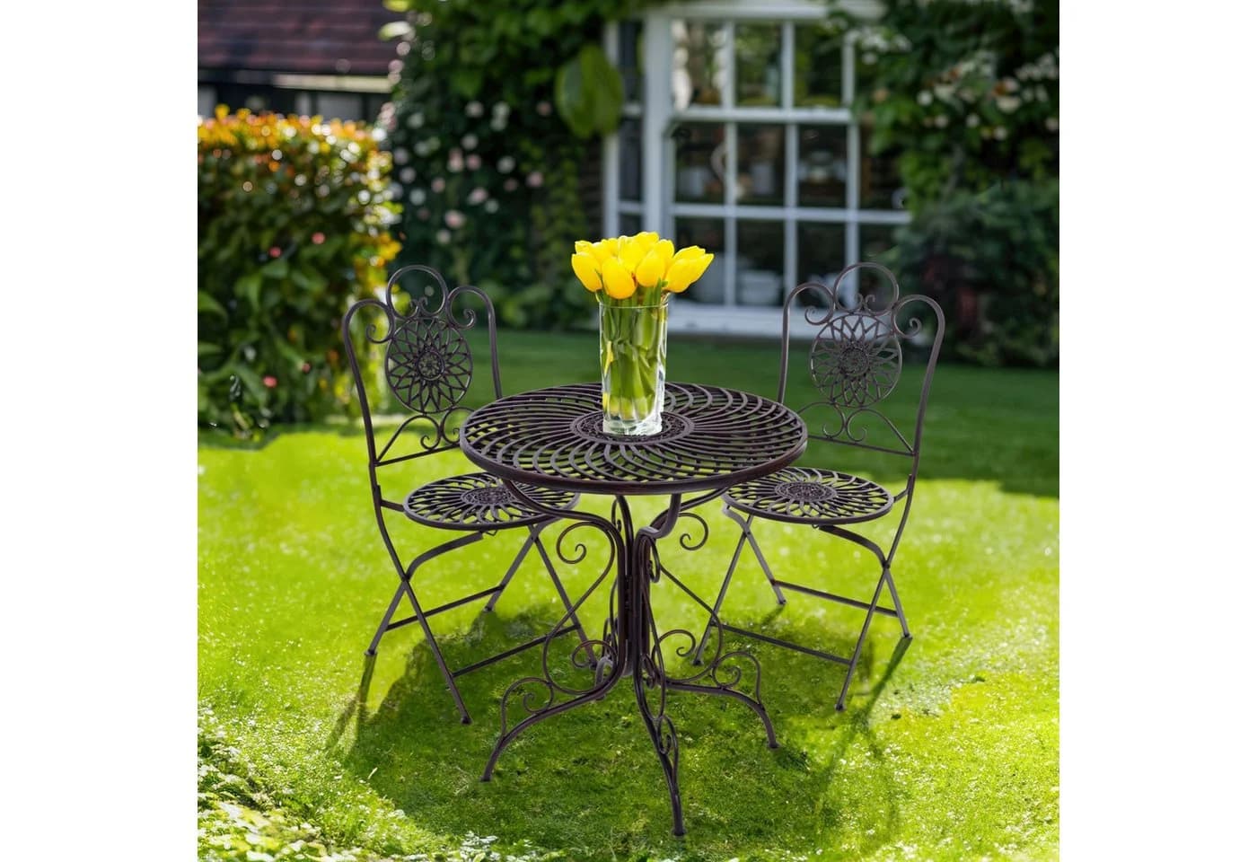 Wohnando Garten-Essgruppe Bistroset "Pia" Schwarz