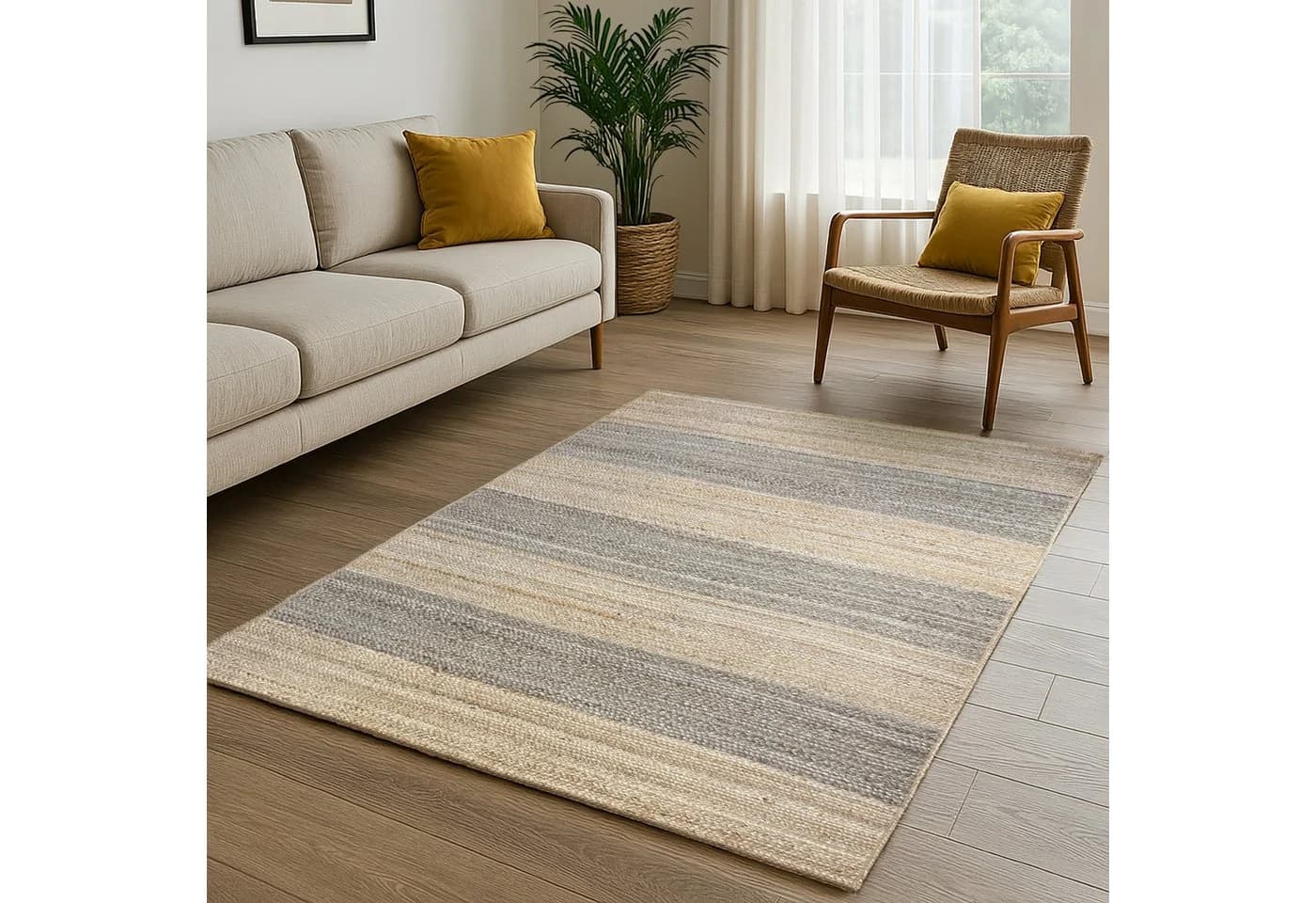 Wohnando Teppich MY-RUG Earth Weave Jute Beige Rechteckig
