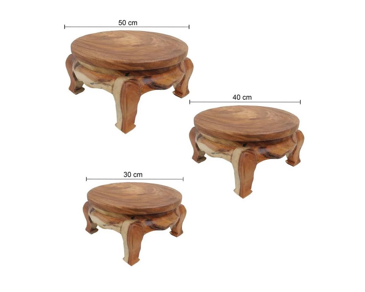 Oriental Galerie Beistelltisch Opiumtisch Massiv Rund Beige