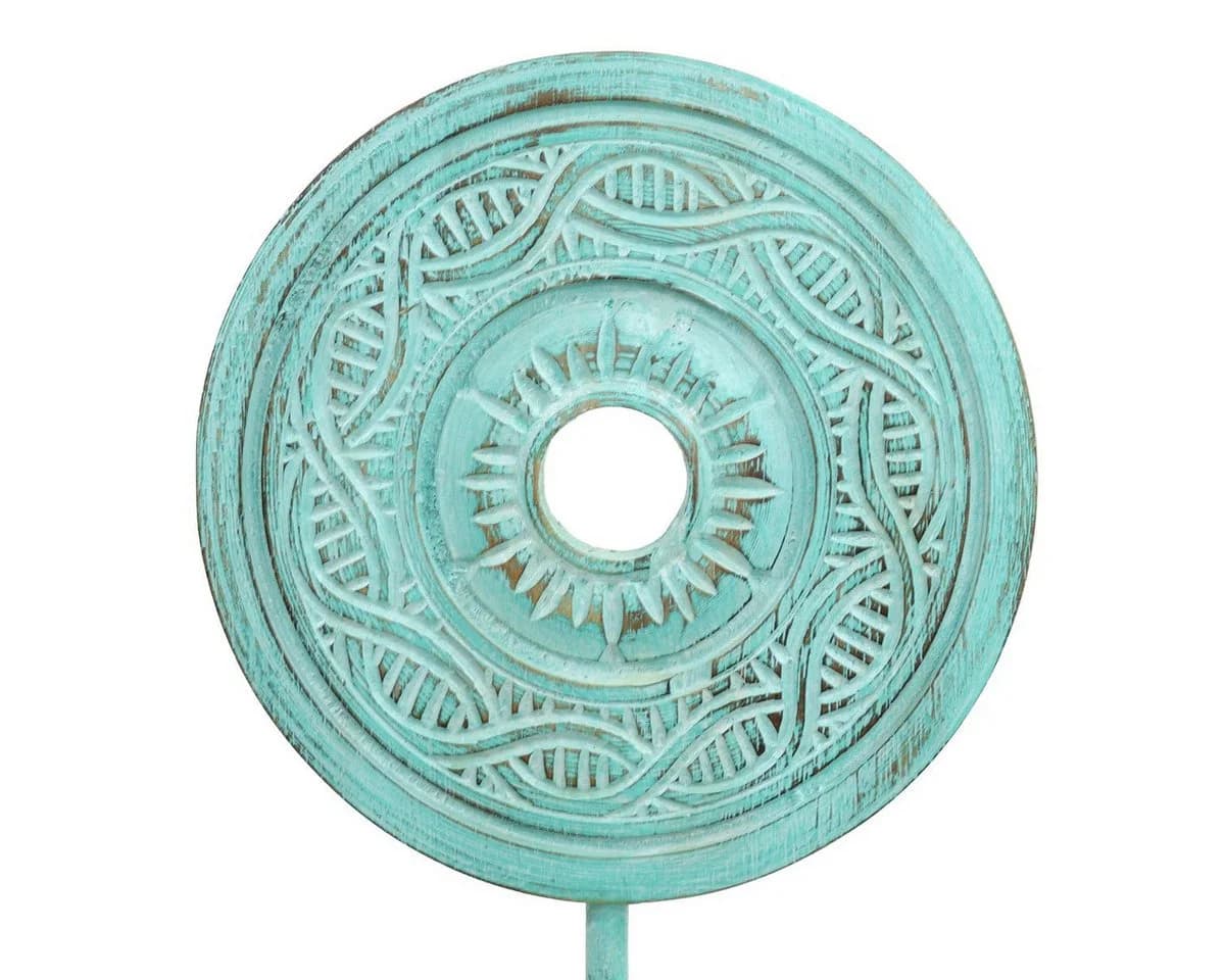 Oriental Galerie Dekofigur Türkises Mandala Symbol Skulptur auf Sockel