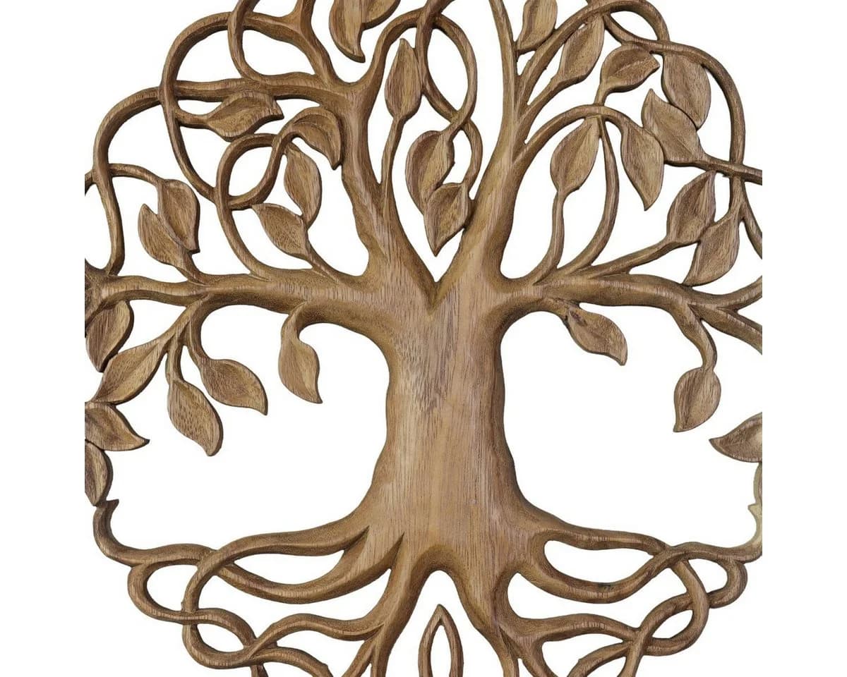 Oriental Galerie Lebensbaum Wandbild Holz Natur 30 cm