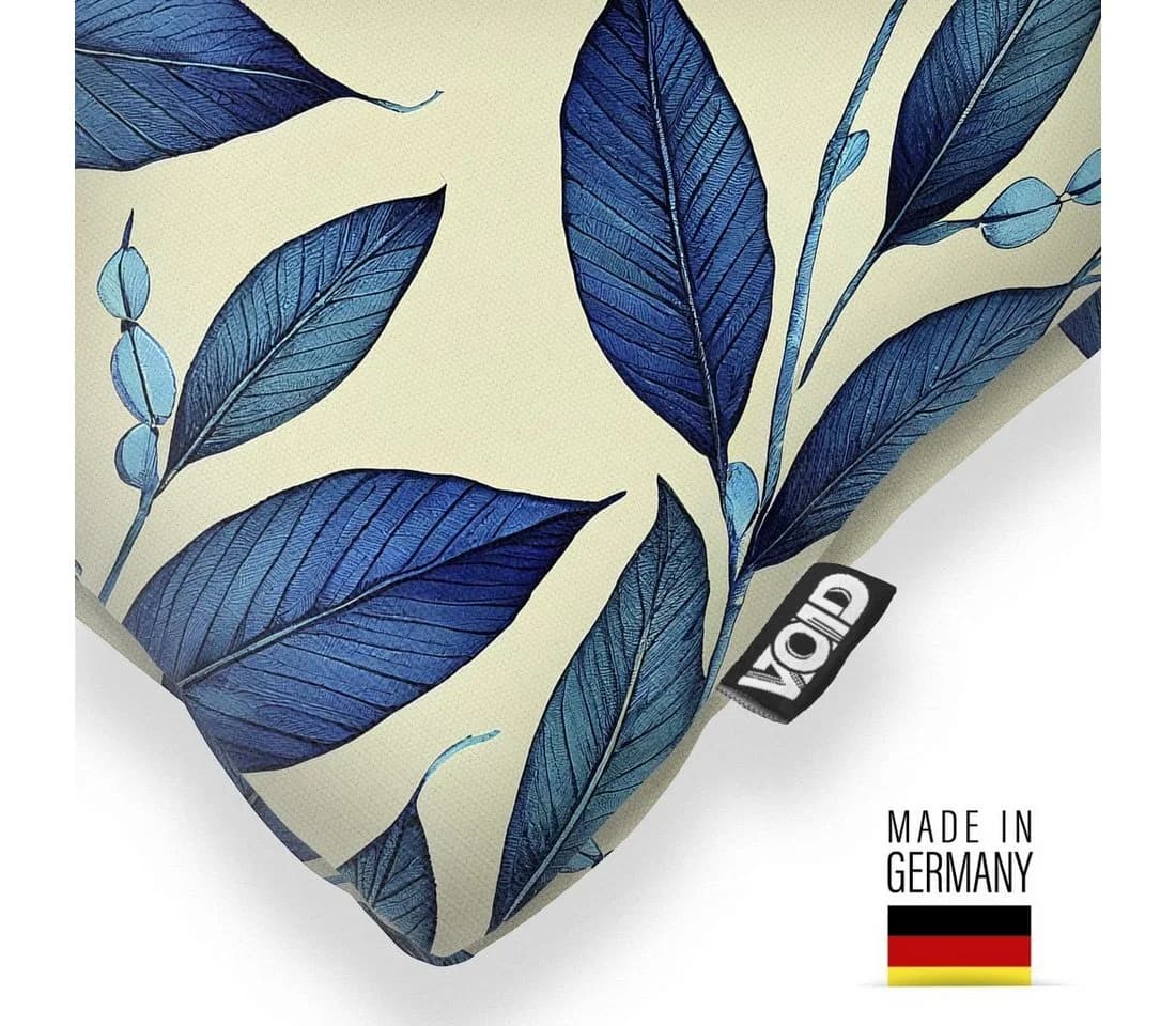 VOID Kissenbezug Blau-Grün Pflanzenmotiv Modern