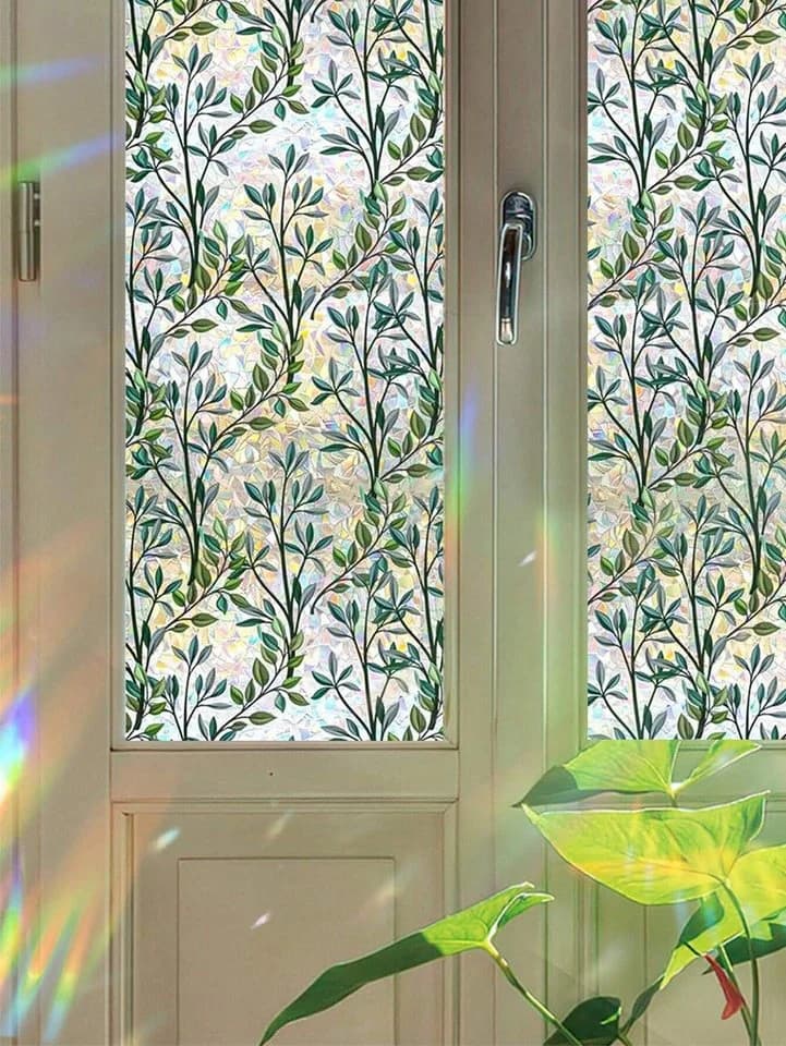 HomeBella Fensterfolie blickdicht mit Blumenmuster statisch haftend