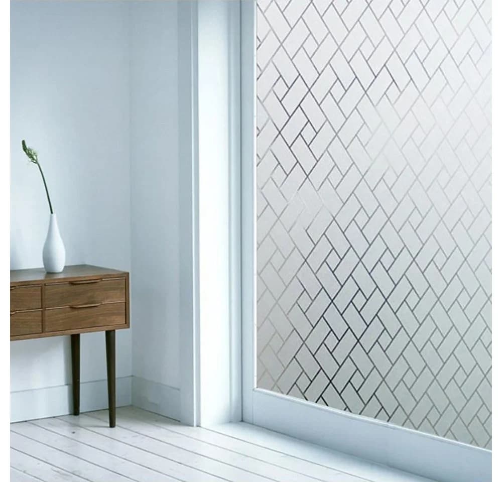 HomeBella Fensterfolie mit geometrischem Muster Sichtschutzfolie in Milchglas Optik