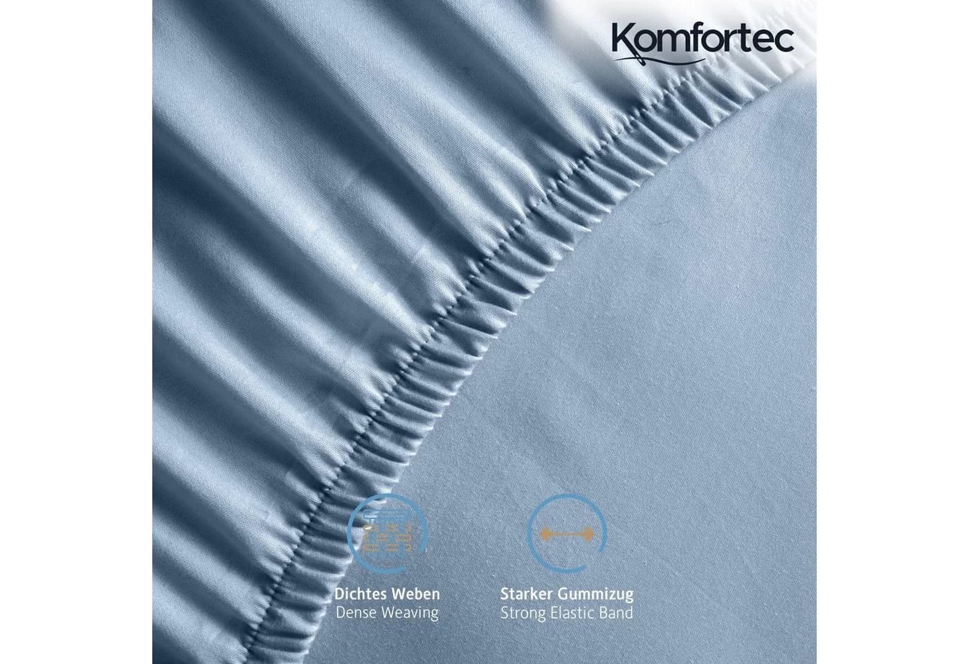 Komfortec Spannbettlaken Jersey 100% Baumwolle Rundum-Gummizug 2er-Set