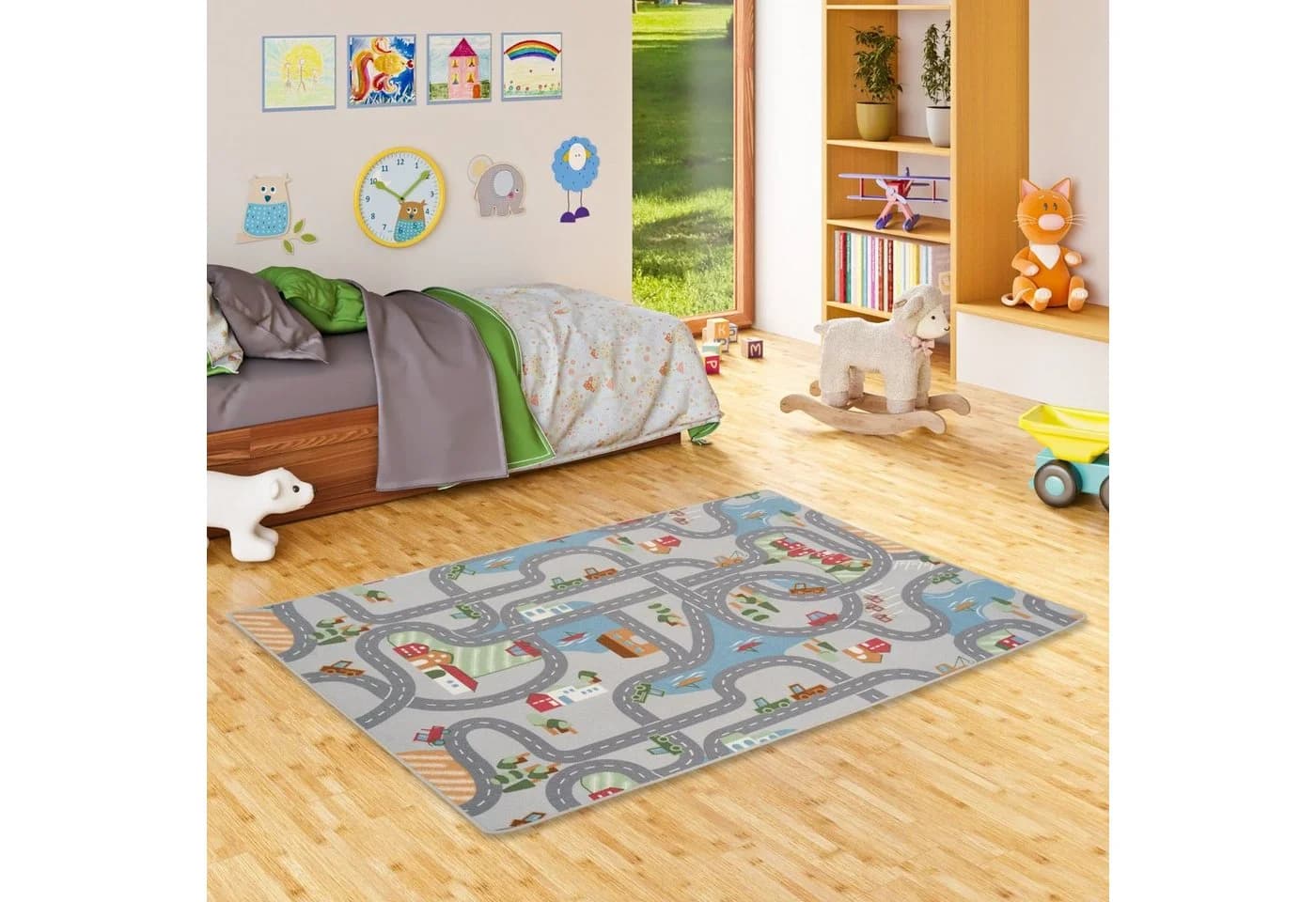 Snapstyle Kinderteppich Fun Town, Straßen-Design, 4 mm Höhe