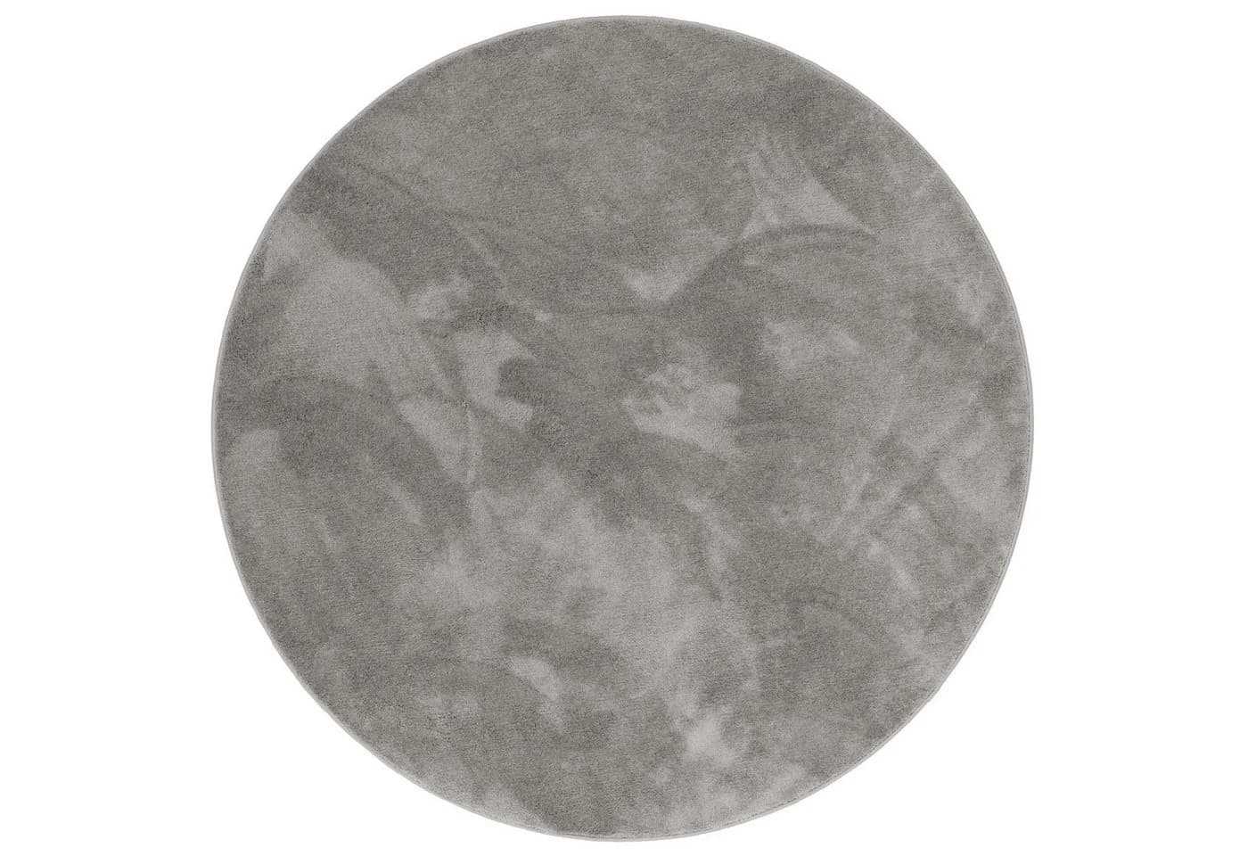 Pergamon Melia Rund Teppich Grau Hochflor 20 mm