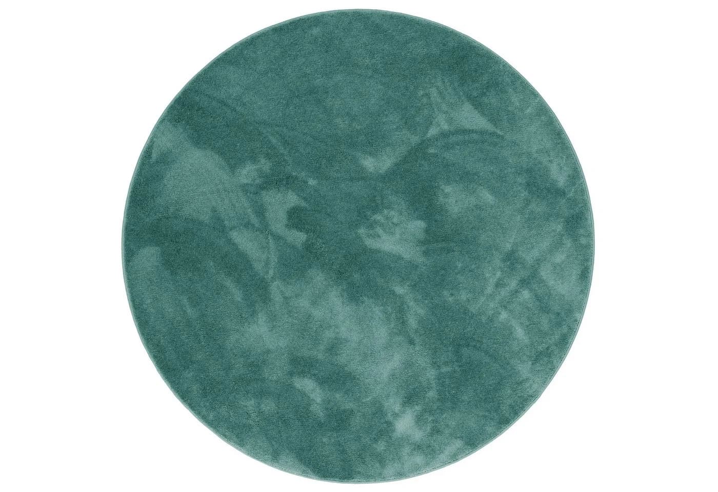 Pergamon Melia Hochflor-Teppich Rund Grün