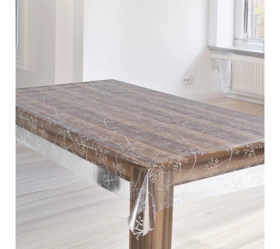 Laro Tischdecke Premium Line 0,3mm weich Transparent Zweige PVC