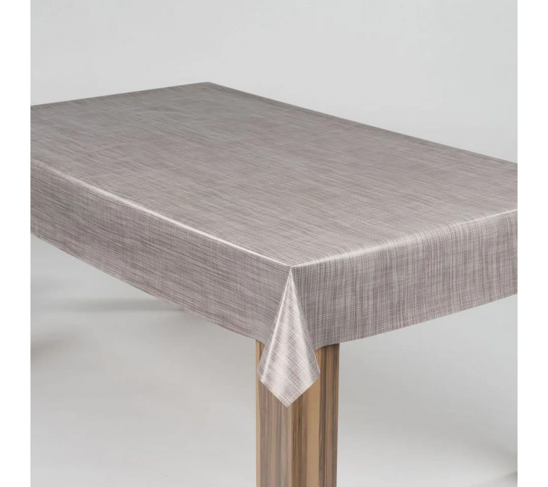 Laro Wachstuch-Tischdecke Leinenoptik