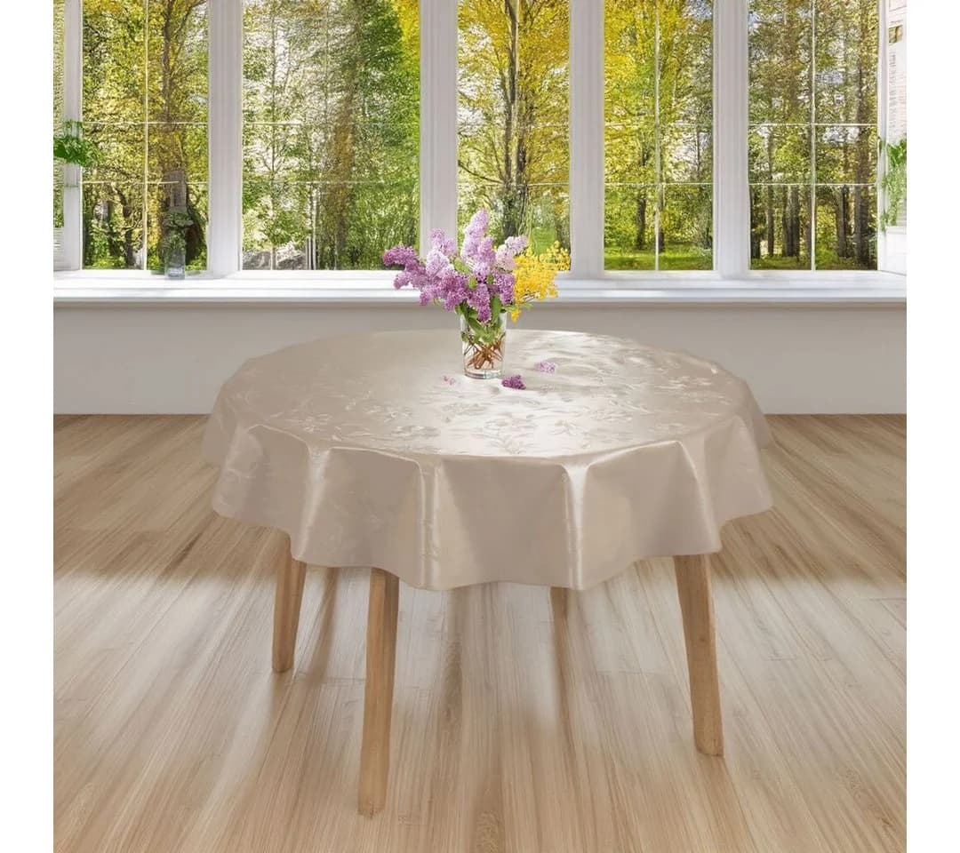 laro Rundtischdecke 140 cm Wachstuch Abwaschbar