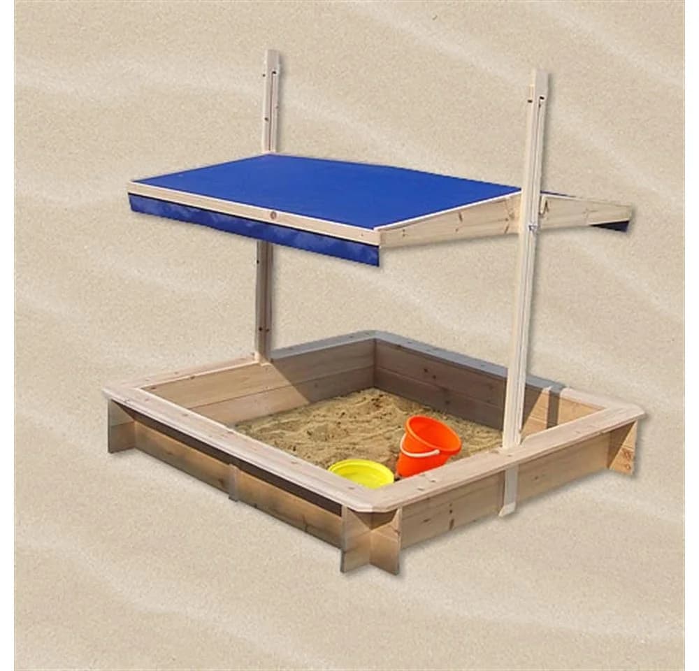 Feel2Home Sandkasten Blau Holz Dachabdeckung Spielhaus Sonnenschutz