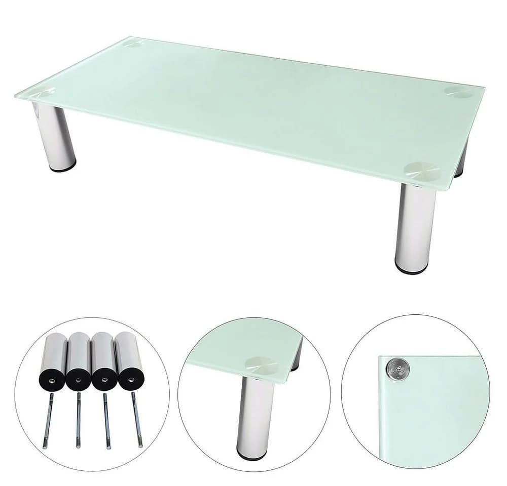 Feel2Home TV-Rack Glas Schwarz Edelstahl
