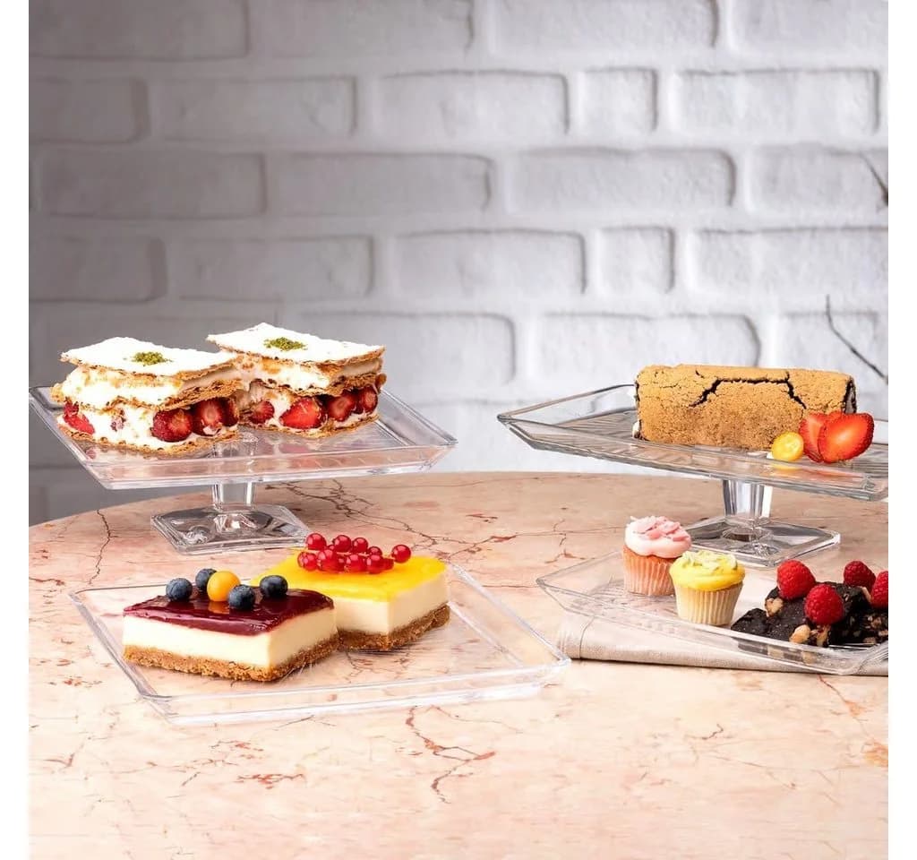 Pasabahce Kuchenplatte Madlen Kristall Transparent Quadratisch