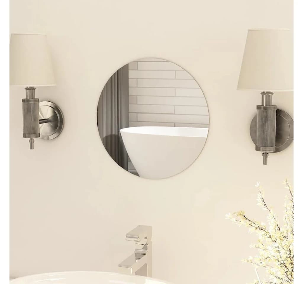 furnicato Wandspiegel Rahmenloser Spiegel Rund 30 cm Glas