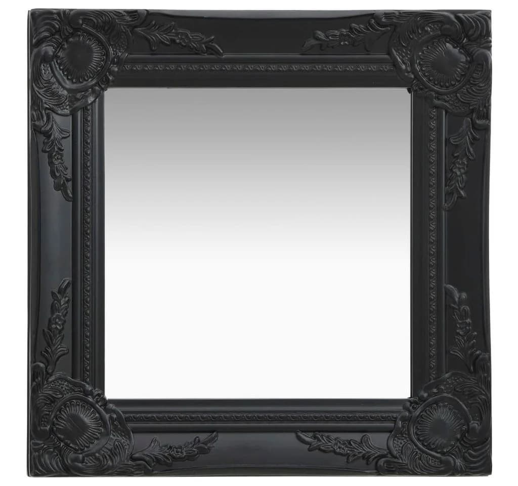 furnicato Wandspiegel Barock-Stil Schwarz