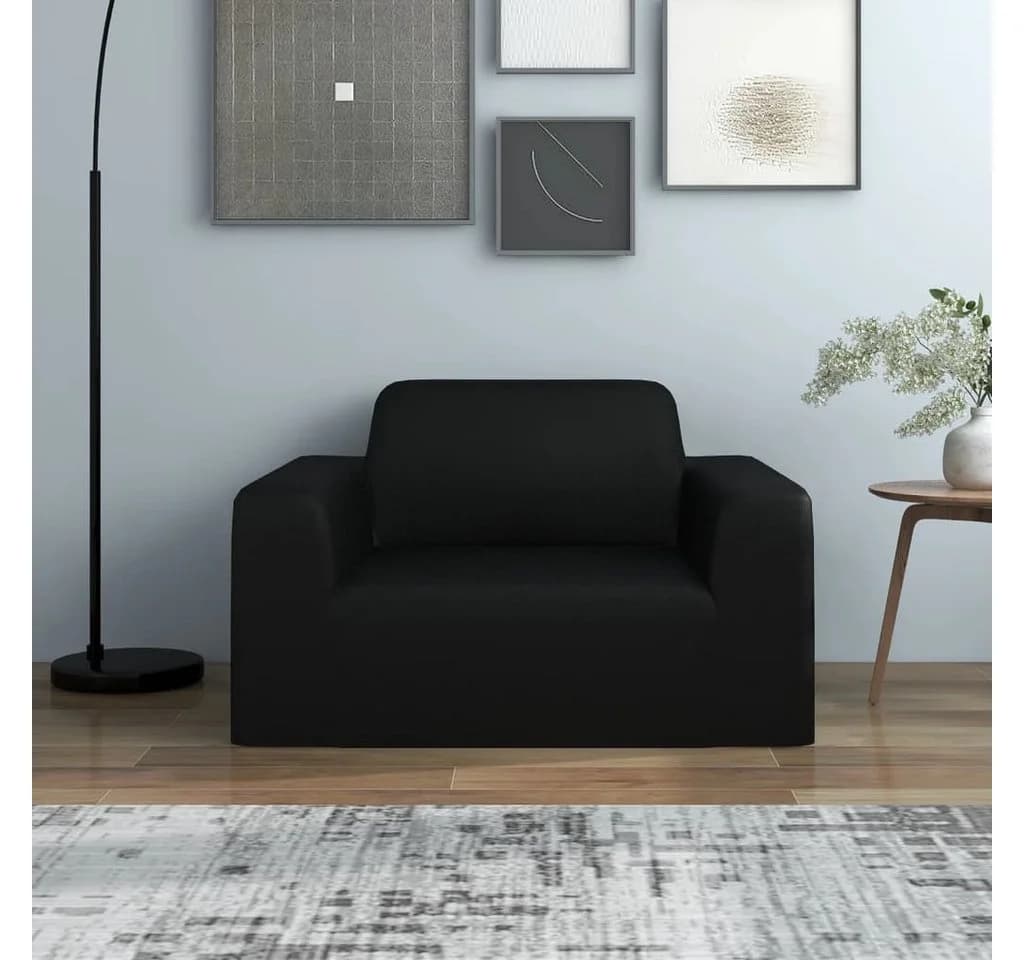 furnicato Dehnbare Sofahusse Schwarz 90–140 cm