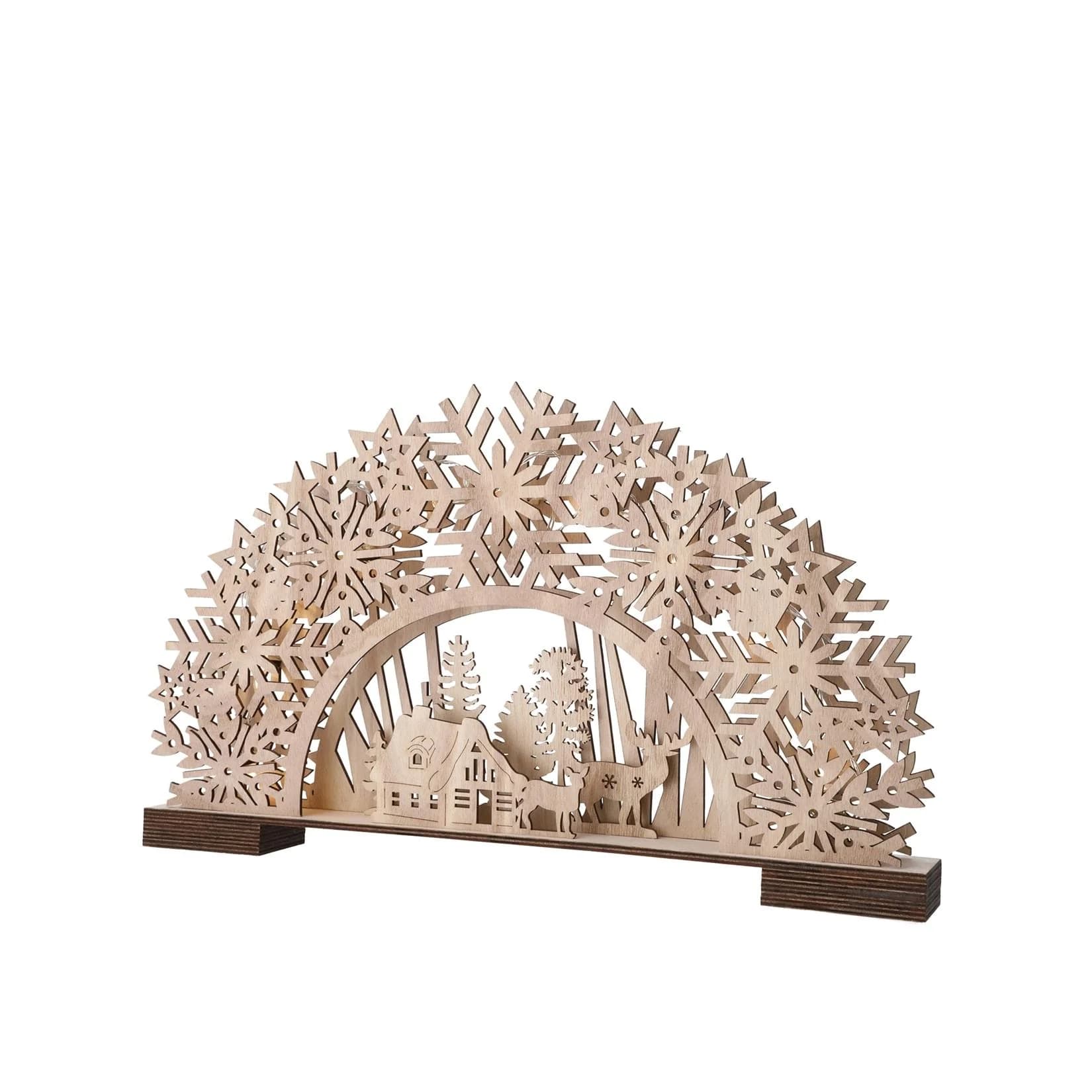 HTI-Living Schwibbogen verschneite Landschaft mit Waldmotiven