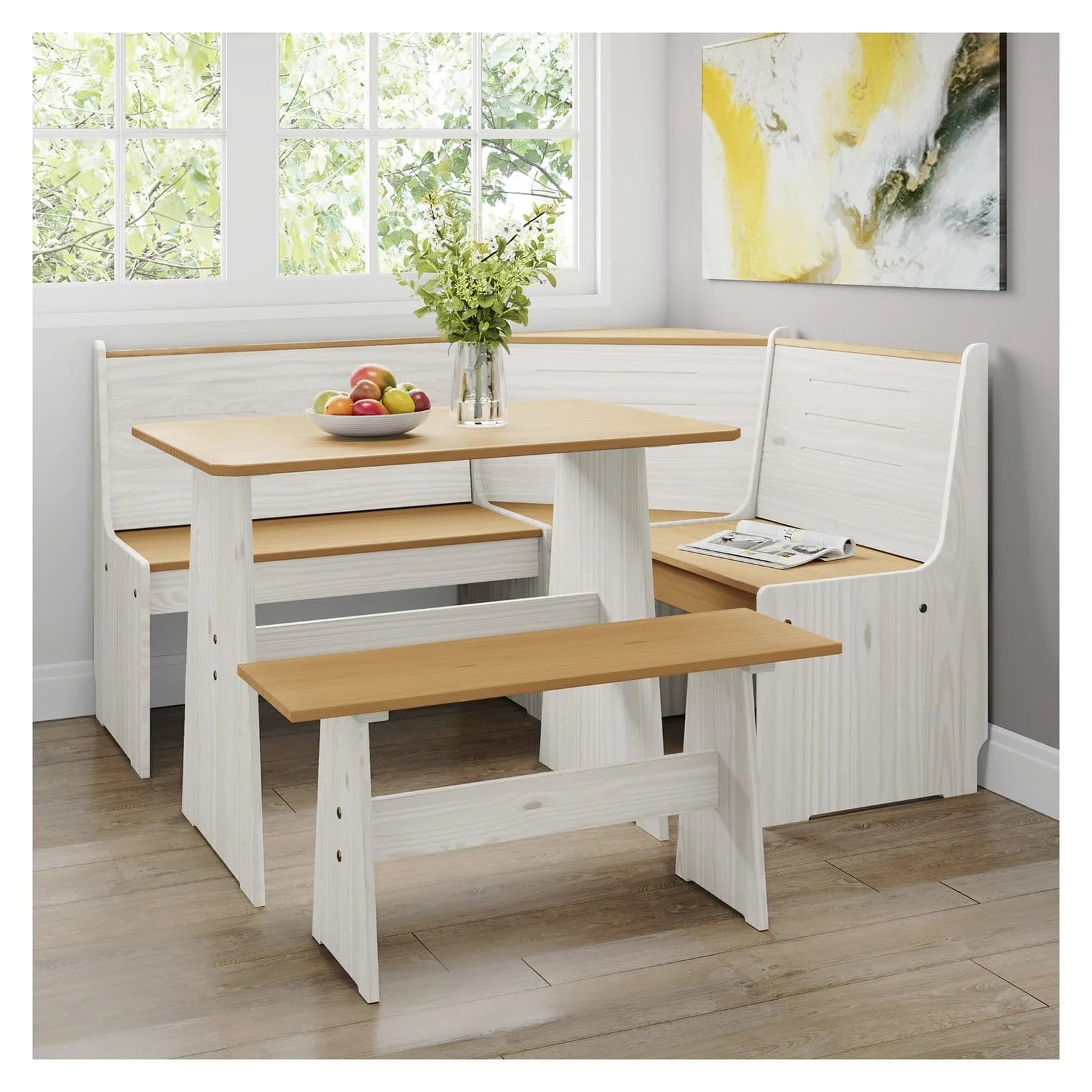 HTI-Living Sitzgruppe 3-teilig Marija Weiß Landhausstil