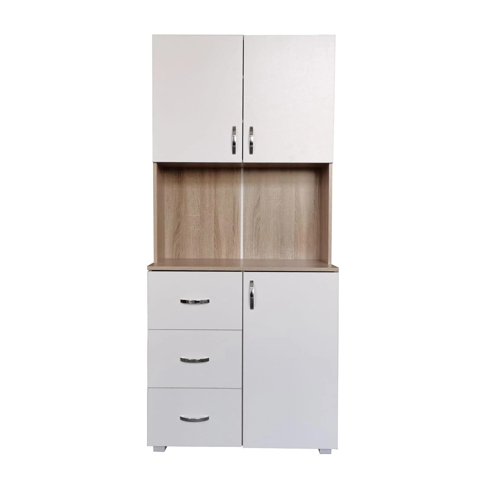 HTI-Living Hochschrank Küchenschrank Weiß/Sonoma Blanca