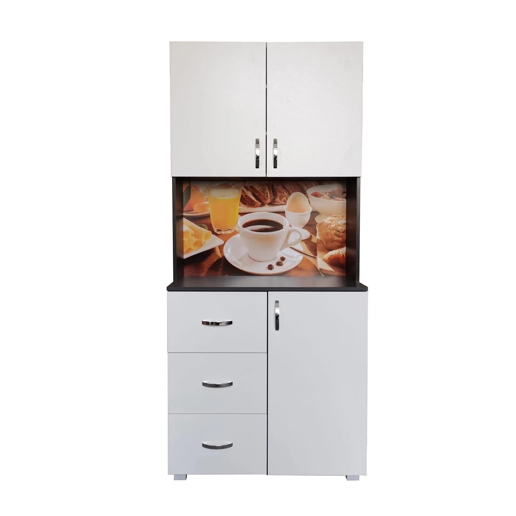 HTI-Living Küchenschrank Blanca Weiß/Grau 180 cm Höhe