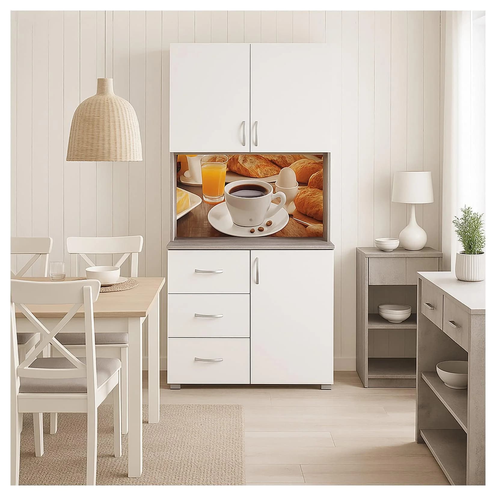 HTI-Living Küchenschrank Blanca Weiß/Beton