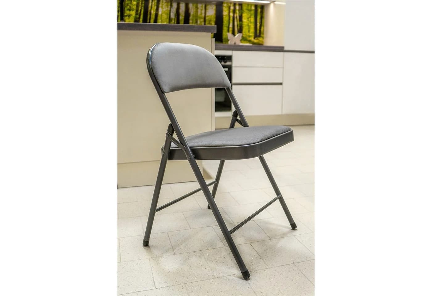 HTI-Living Klappstuhl Dima Velvet 2er-Set Grau Metall