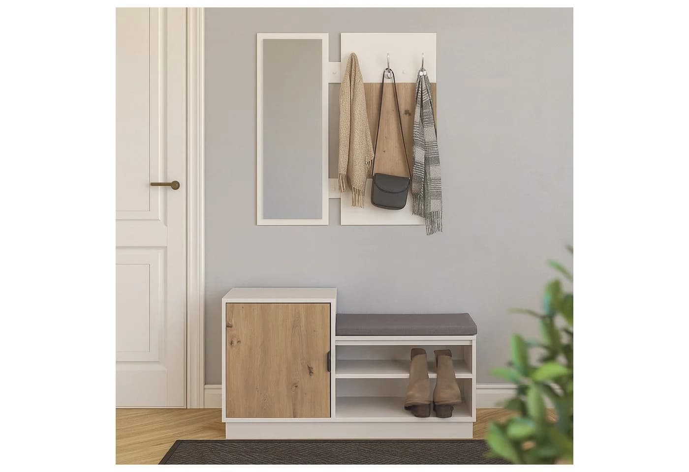 HTI-Living Garderobe Dana Weiß mit Schuhbank