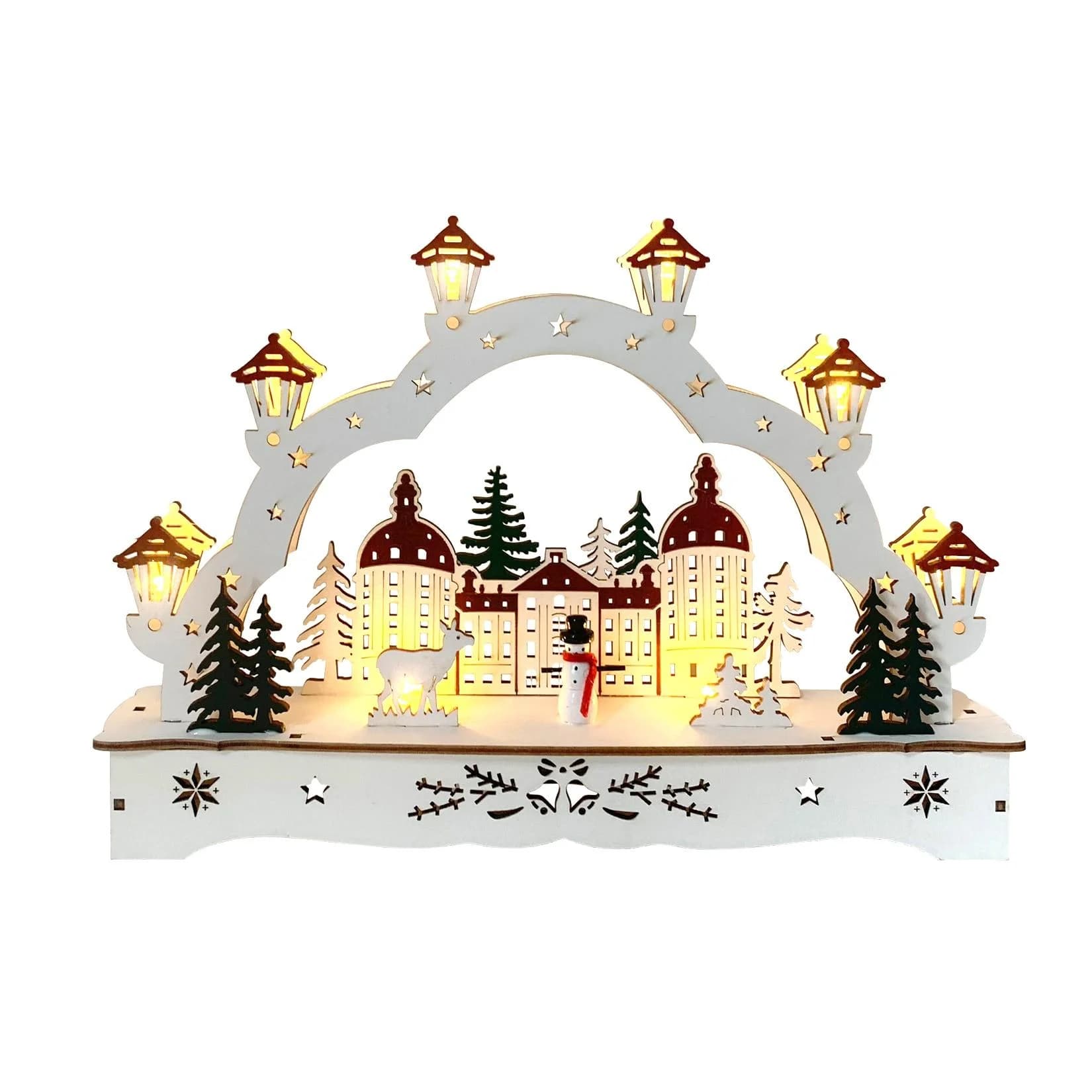 HTI-Living Schwibbogen Winterschloss LED-Lichterbogen