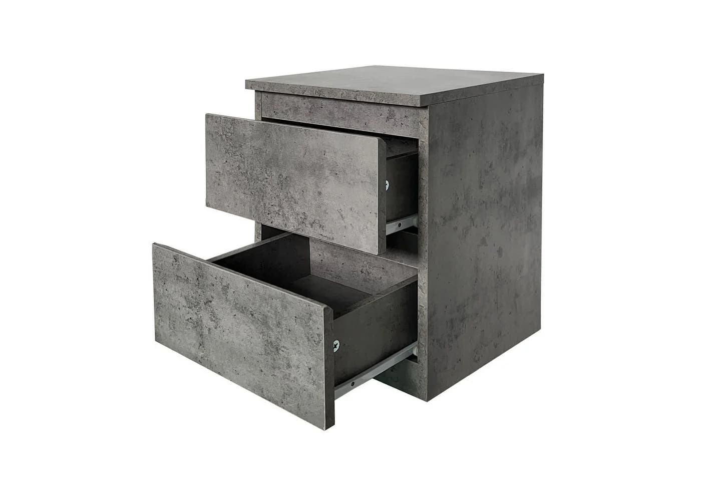 HTI-Living Nachtkommode mit 2 Schubladen Grau Modern