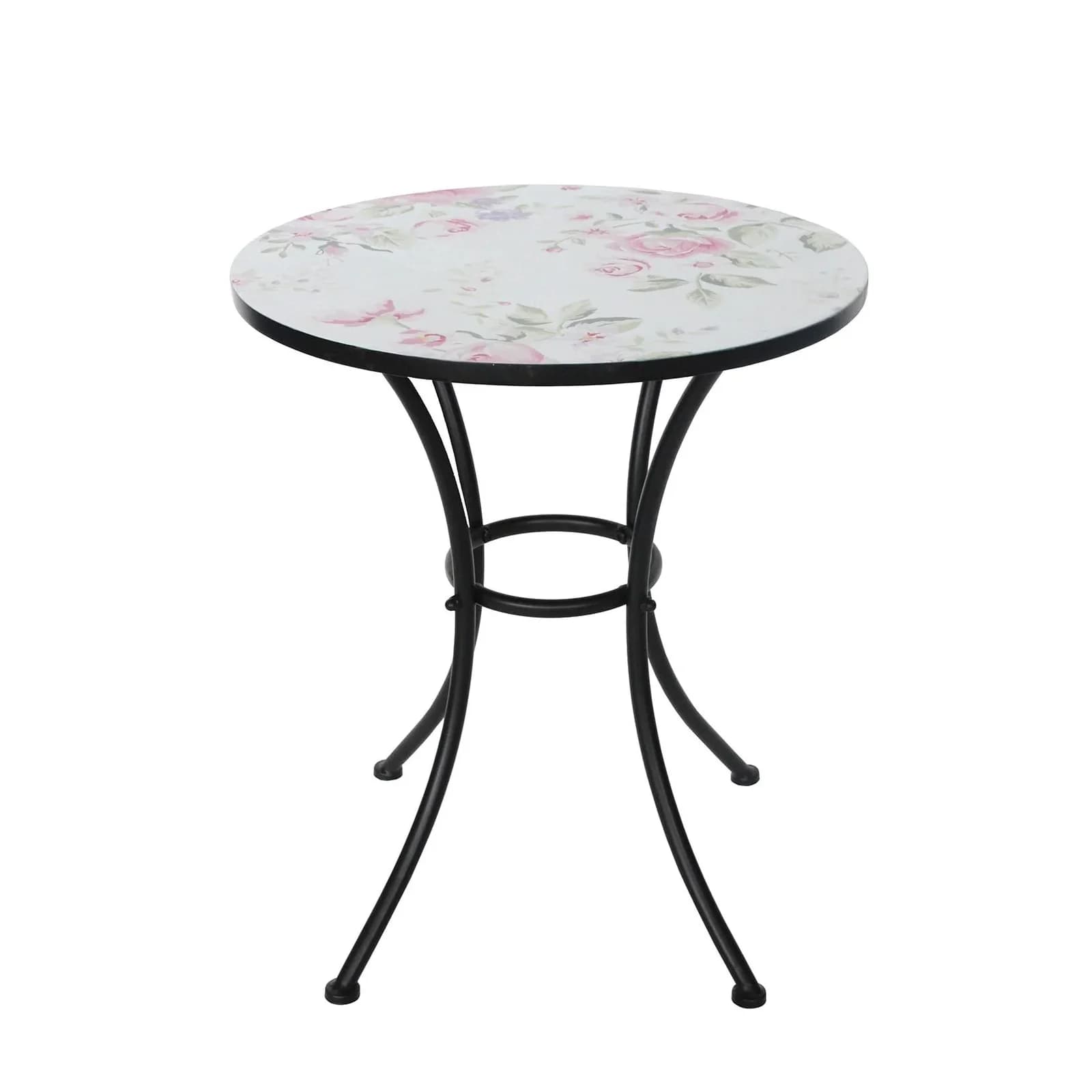 HTI-Living Gartentisch Celia Rosen Metall Balkon Terrassen Tisch