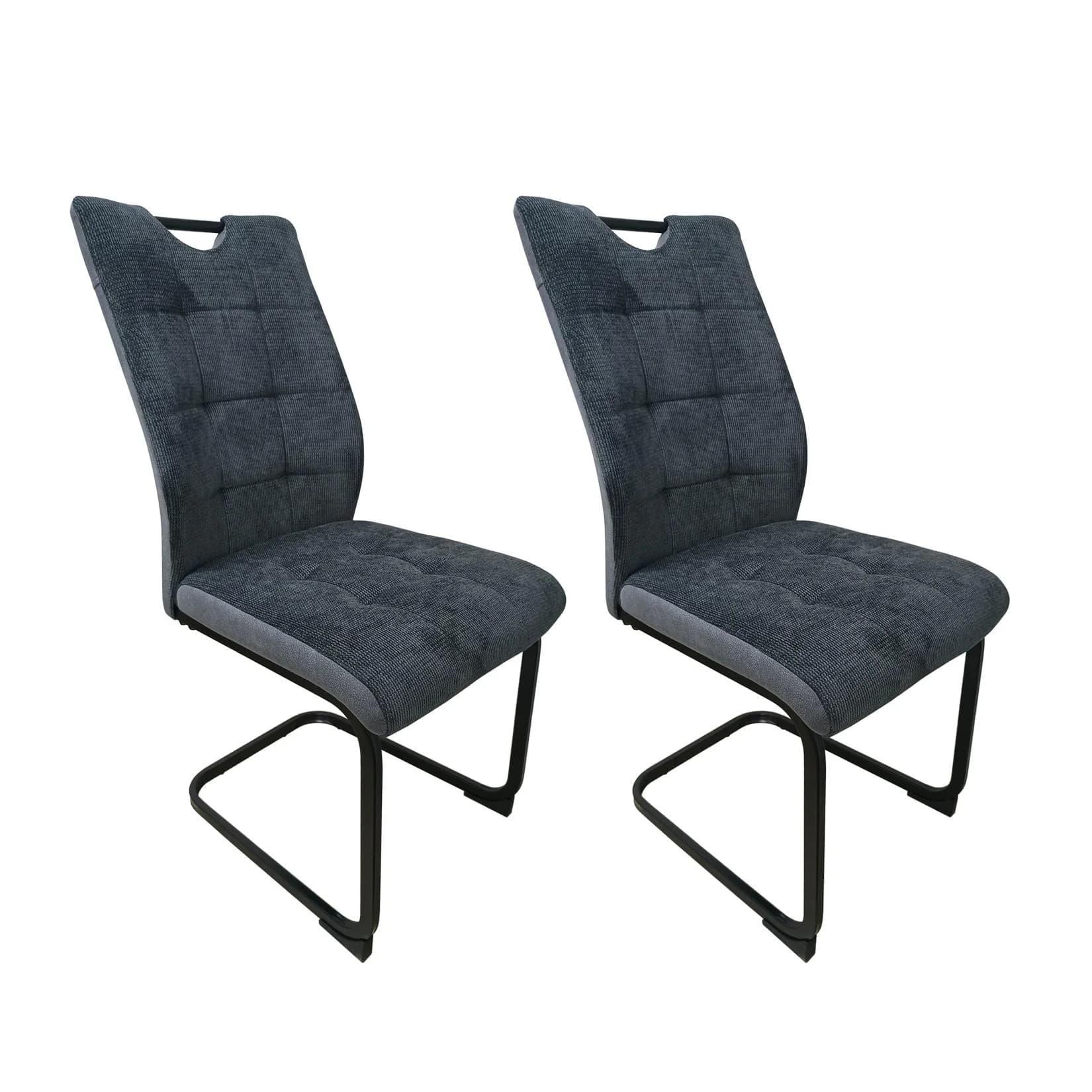 HTI-Living Esszimmerstuhl Mateo Grau 2er-Set Freischwinger