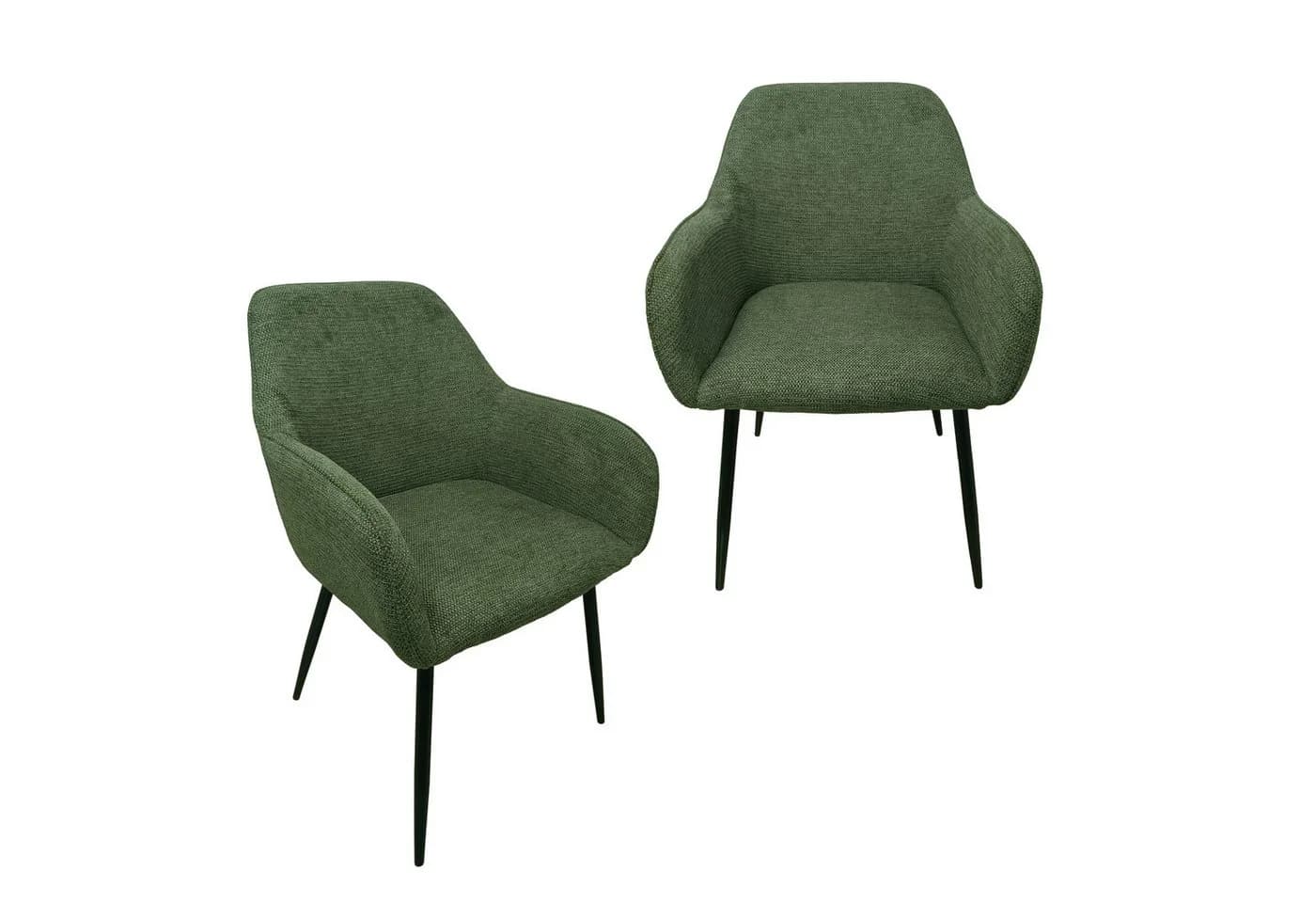 HTI-Living Esszimmerstuhl Albany 2er-Set Grün Waffelpiqué