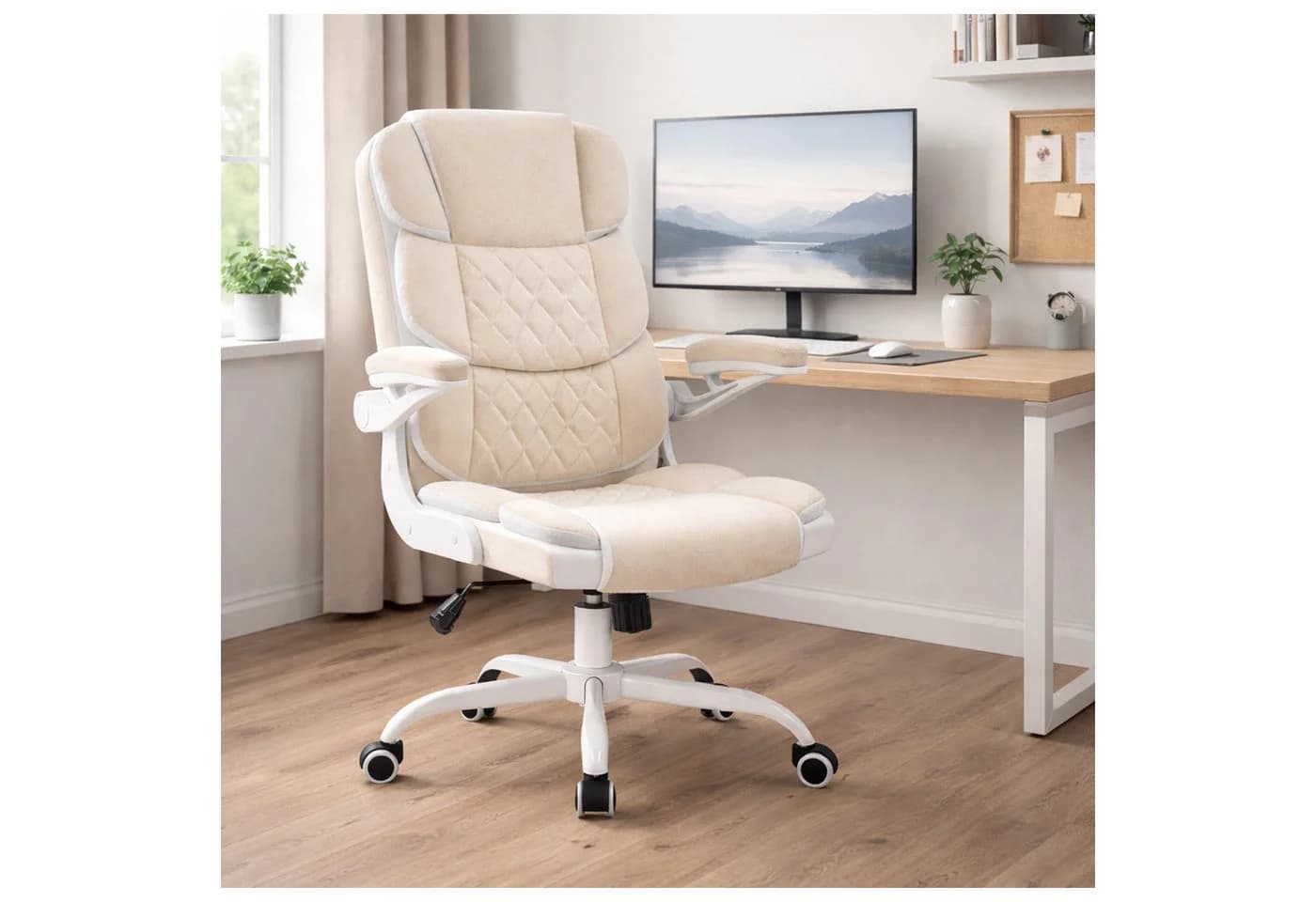 HTI-Living Bürostuhl Jasper Beige mit Wippfunktion