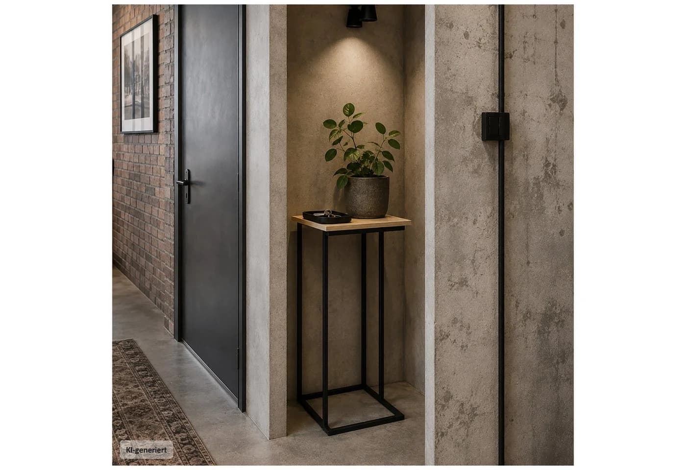 HTI-Living Beistelltisch C-Form Schwarz Artisaneiche