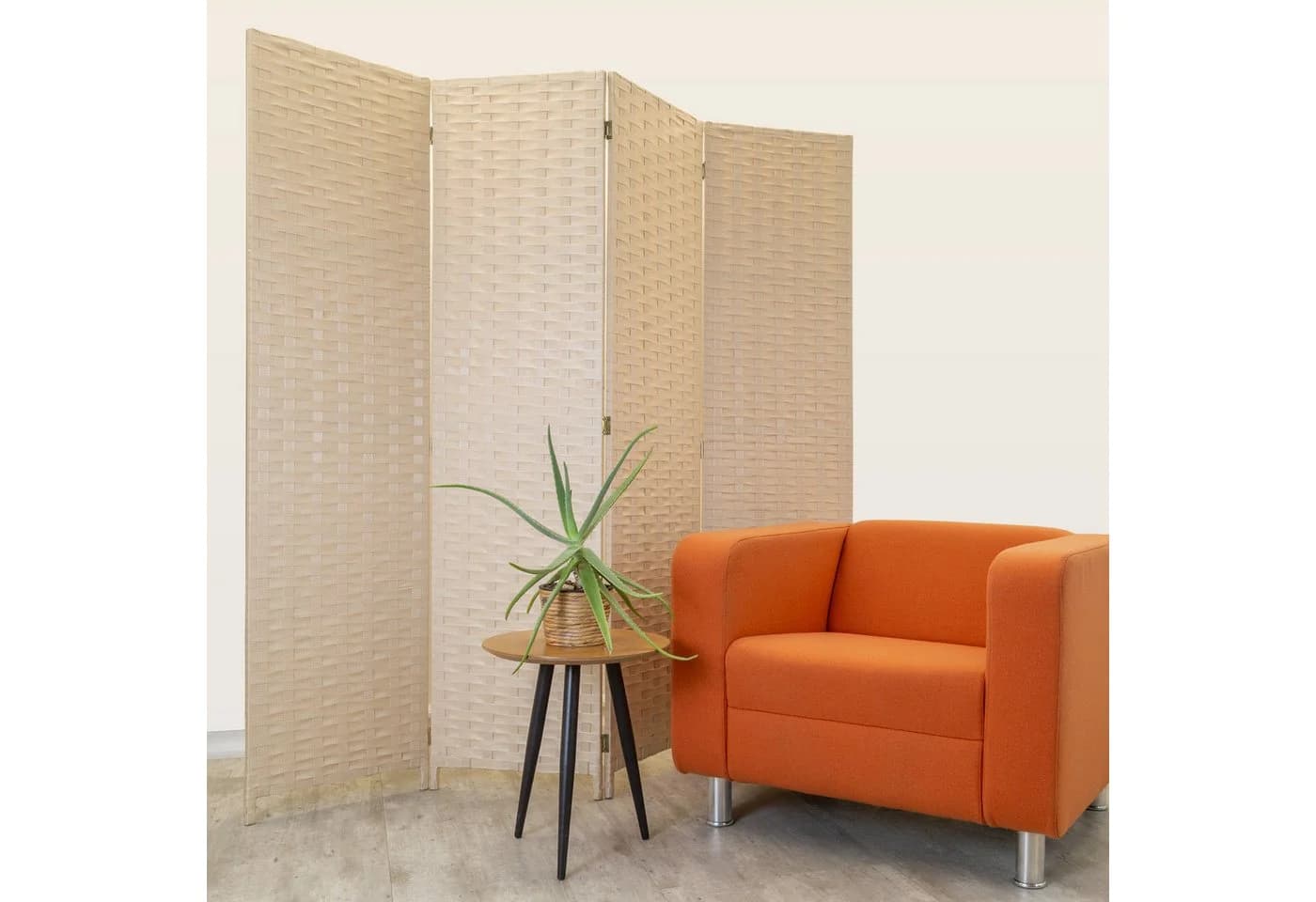 Hexim Raumteiler Paravent 180x180 cm Klappbar Beige