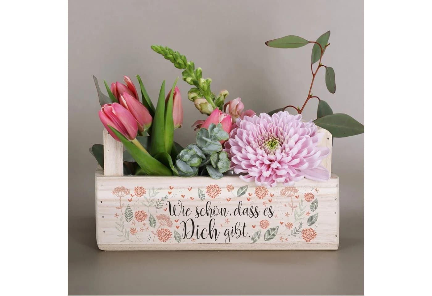 Herz & Heim Geschenkbox Holz Wie schön, dass es Dich gibt