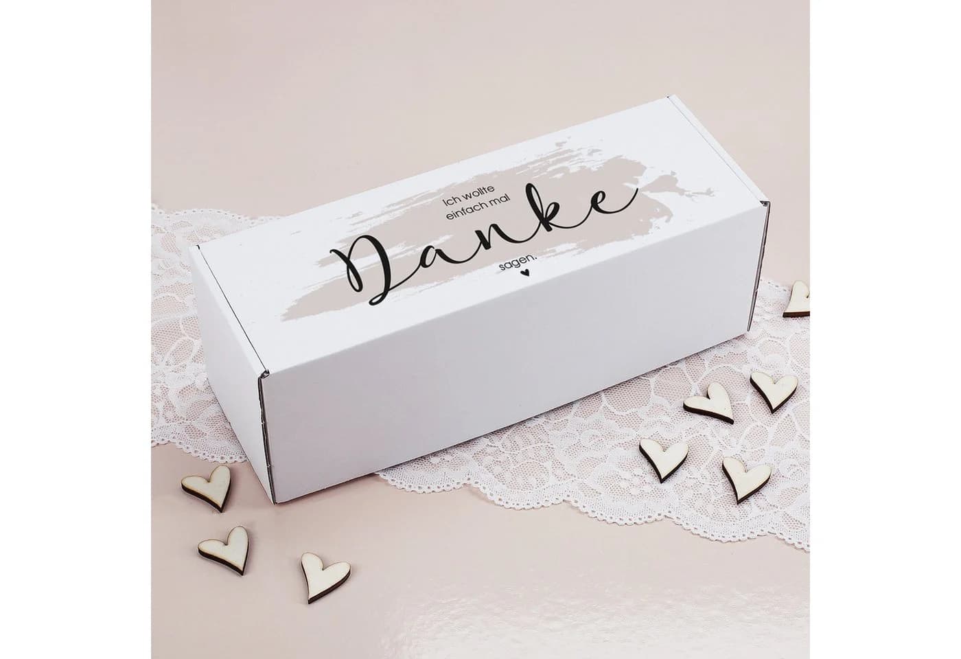 Herz & Heim Geschenkbox Dankeschön Pappe Weiß