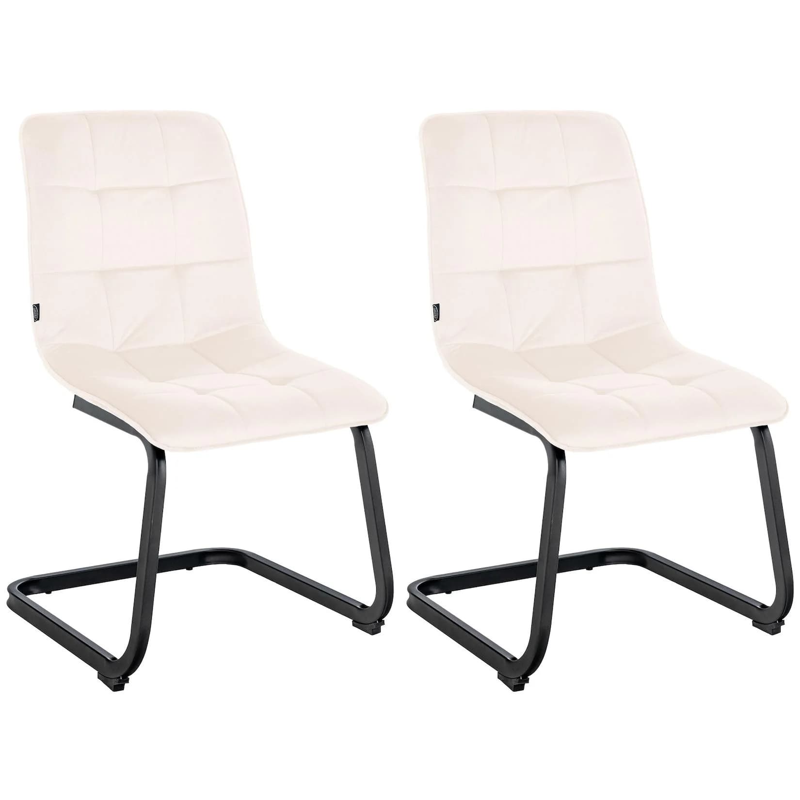 CLP 2er Set Esszimmerstuhl Vermont Samt-Bezug Gepolsterter Freischwinger