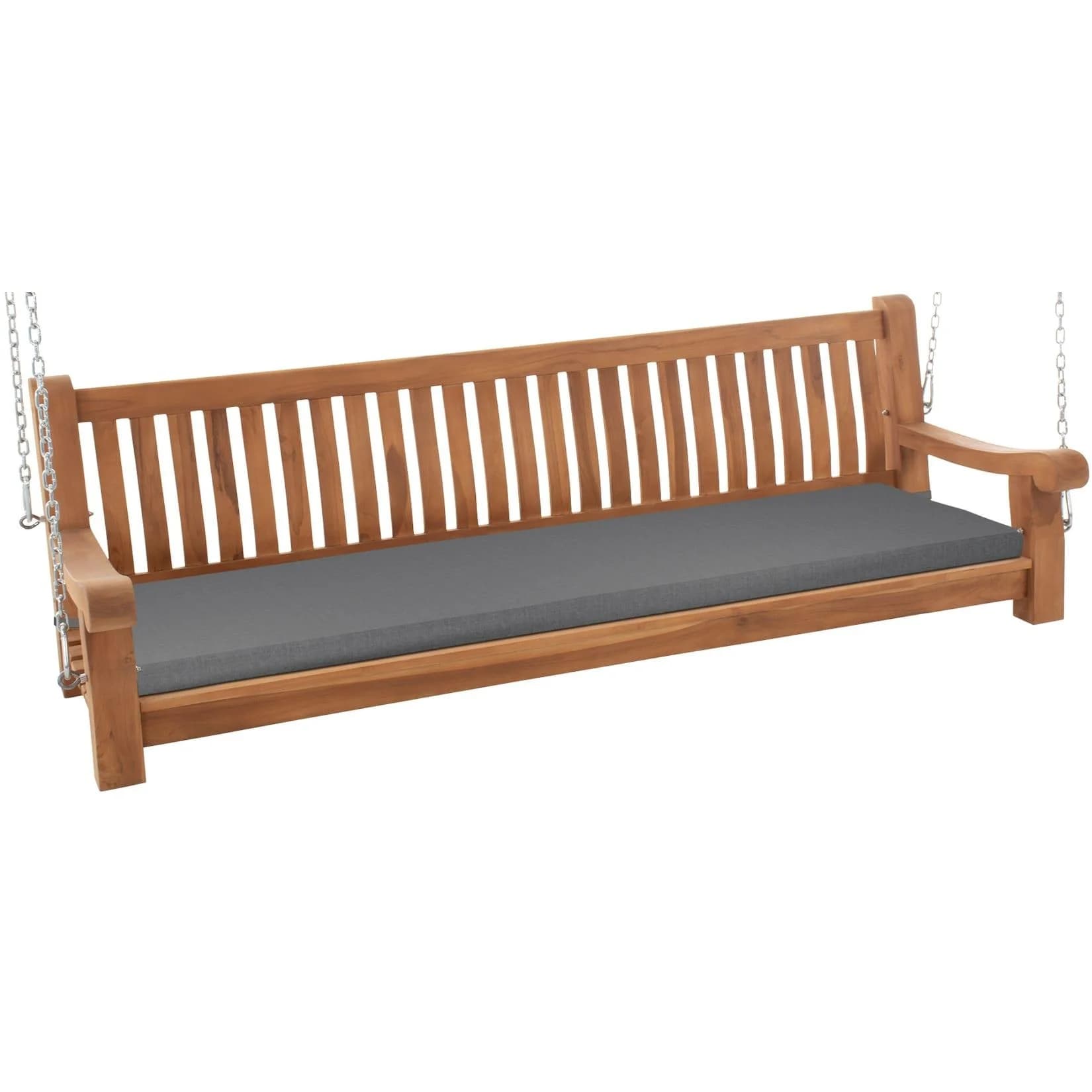 CLP Schaukelbank Joyce mit Sitzkissen, robust massiv Teakholz, mit Armlehne und Ketten